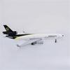 20cm Diecast Md11 Ups World Cargo Airlines with Base Landing Gear Wheels Alloy Aircraft Model