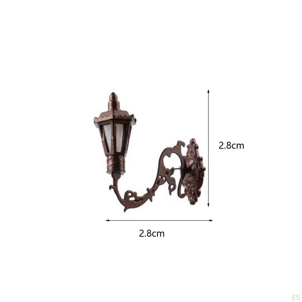 2 Pieces Miniature Street Lights Hanging Lamp Ornament Toy Accessory 1:12 Vintage Wall Models