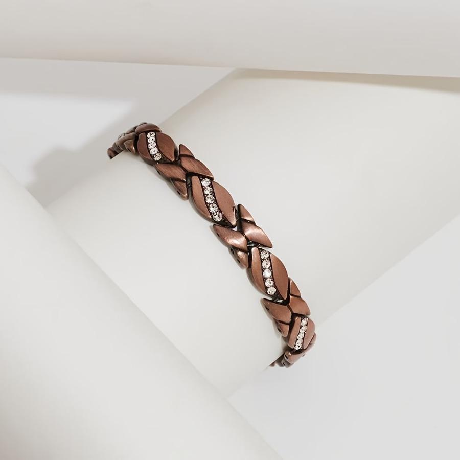Bracelet Magnétique Feuille pour Femme Feuille Brossée Personnalité Créative Bracelet Généreux