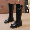 Autumn Women's Riding Boots Round Toe Chunky Heel Knee High Boots for Women Belt Buckle Platform Shoes