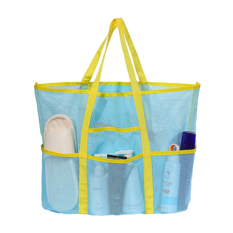 

Polyester Mesh Bag Quick Drain Swimwear Organizer Beach Bag Large Capacity Travel Tote For Daily Commute Beach Vacations небо синє кольору