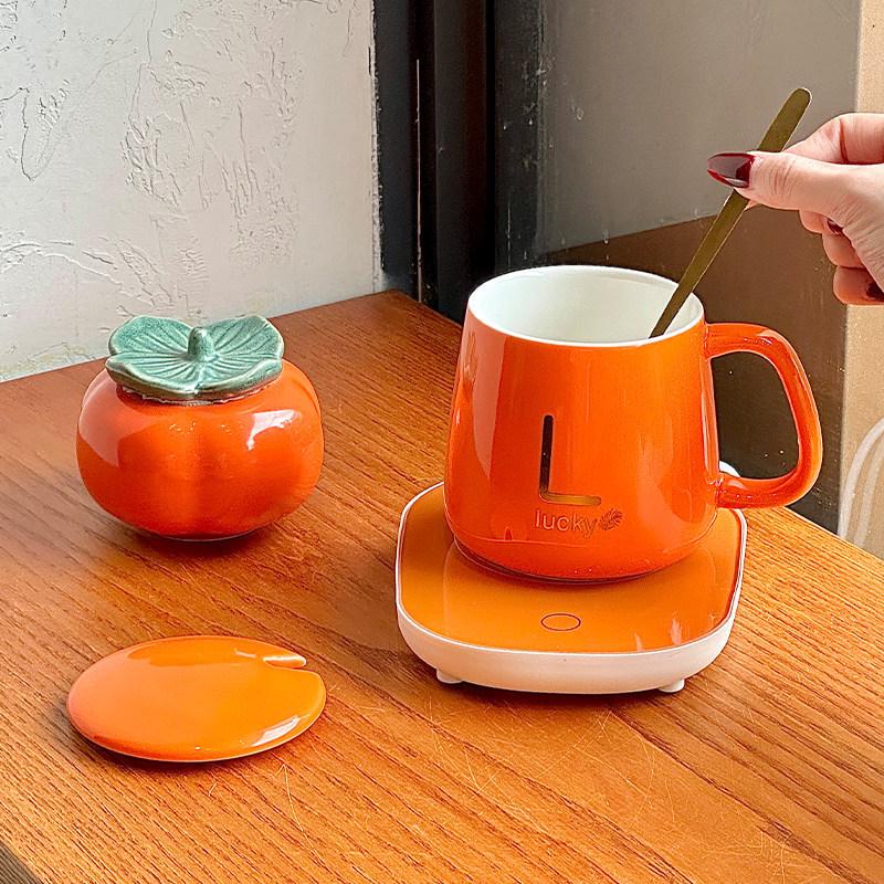 55° Constant Temperature Coffee Warmer - Year of the Horse Gift Set with Logo Towel