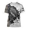 Summer Round Neck 3D Scorpion Printed Top Fashionable Casual Short Sleeved Men's T-shirts
