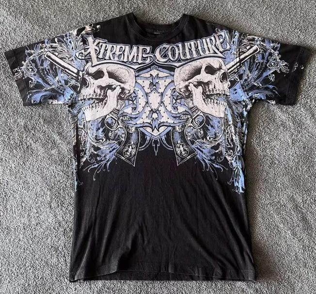 Cross-border new gothic unisex T-shirt top, short-sleeve T-shirt, Y2K trendy brand skull top, short-sleeve