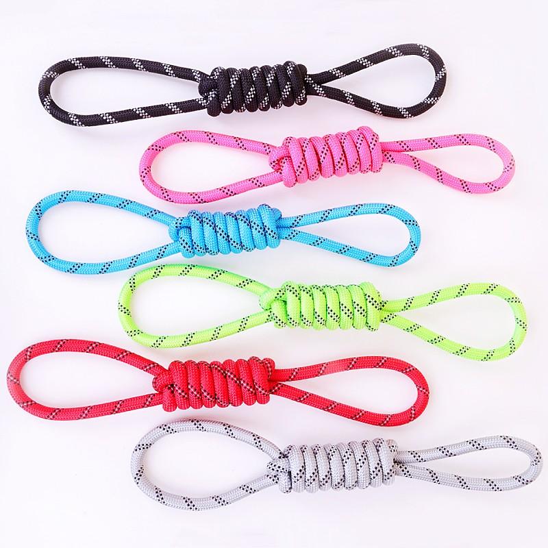 Dog Toys Cotton Ropes Dogs Toy Reflective Knot Rope Toys for Dog Teeth Molar Chew Proof Rope Dogs Training Toy Puppy Accessories