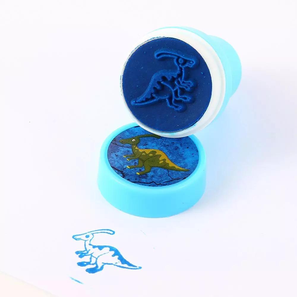 Toy DIY Scrapbooking Round Scrapbook Rubber Stamps Kids Stamp Dinosaur Stamps Cartoon Stamp