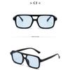 Women's sunglasses, men's and women's fashion square large-frame double-beam sunglasses