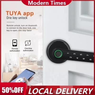 TUYA 4 in 1 Smart Türschloss Fingerabdruckschloss Elektronisches Digitales Passwort Griffschloss Schlüssel Entsperrung