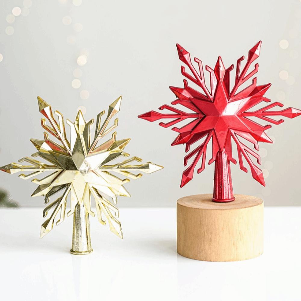 Plastic Star Topper 3D Design Star Ornament Christmas Tree Top Decor  Holiday Party