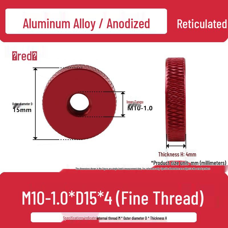 Aluminum Alloy Hand-Tightened Knurled Nut Adjustment Lock Gauge M3-M8