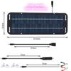 Portable 12V Photovoltaic Solar Panel, Outdoor Mobile Power Solar Charger Kit, IP65 Waterproof for RV/Boat/Motorcycle