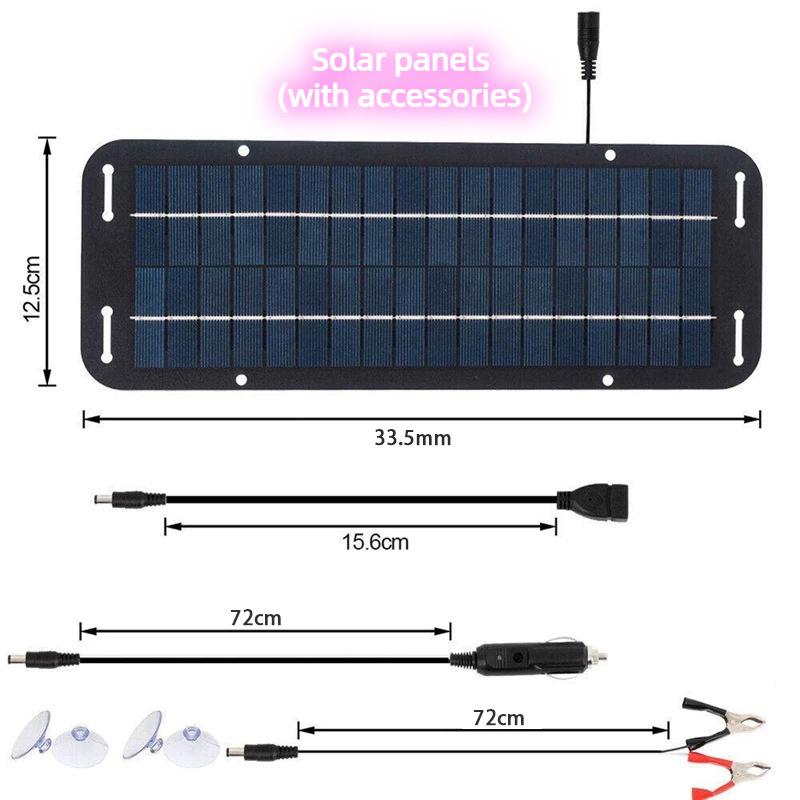Photovoltaic Solar Panel 12V Portable Outdoor Mobile Power Solar Charger Kit IP65 Waterproof for RV/boat/motorcycle