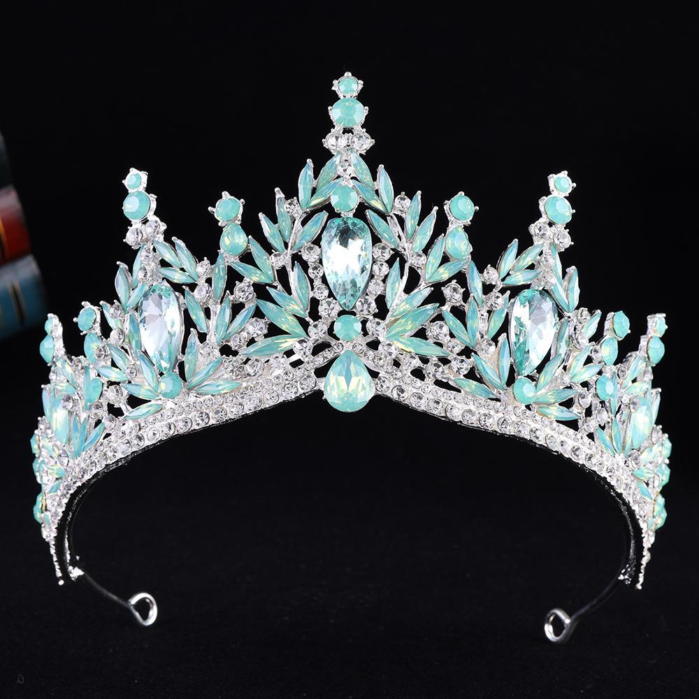 DIEZI Corona Tiara Barocca Vintage con Cristalli AB per Donne Ragazze Matrimonio Festa Elegante Lusso Corona di Strass Acconciatura Gioielli