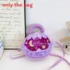 Solid Simple Color Star Moon Print Children Round Shape Crossbody Bag For Girl