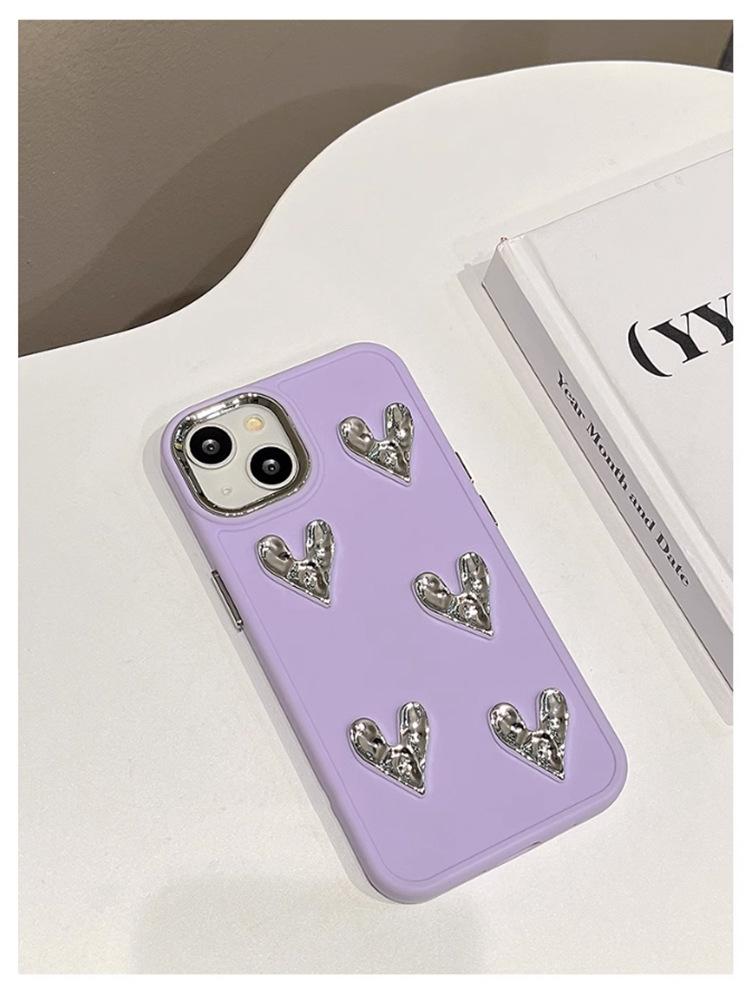 Applicable to iPhone17 simple mobile phone case love drill Apple 16 protective case 15Promax sense 14 new 16e