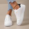 Fashion 2024 Ladies Shoes Lace Up Women's Vulcanize Shoes Plus Size Women Sneakers Mixed Colors Round Toe Flat with Female Casual Shoes