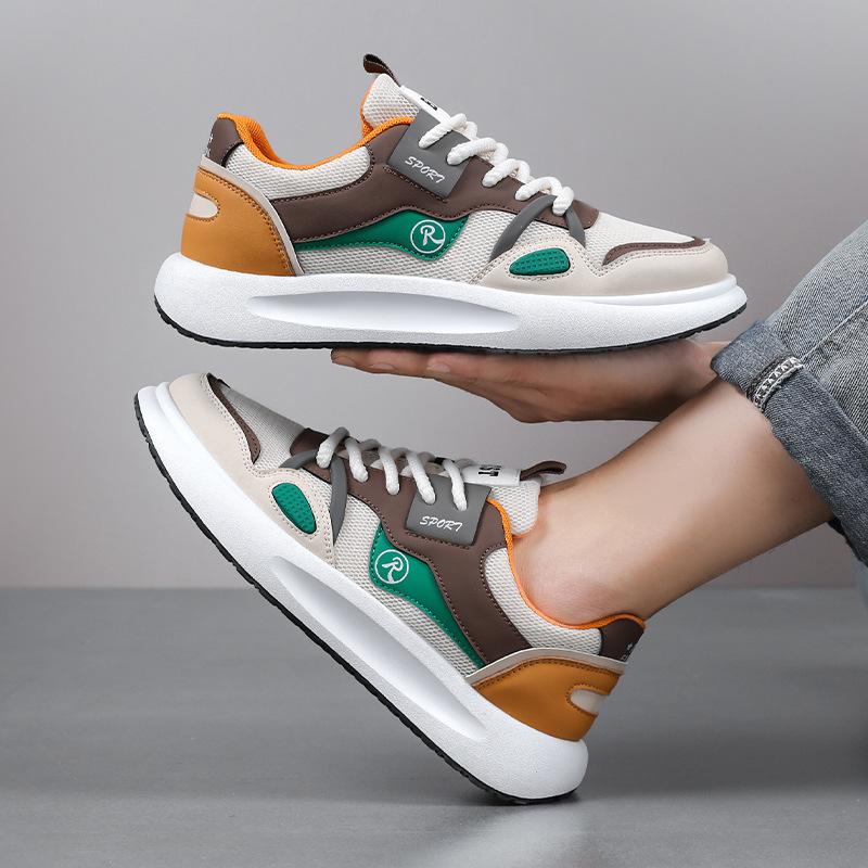 Fashion Men's New Winter Mesh Low Top Sports Shoes Versatile Thick Soled Casual Shoes Simple Comfortable Wear-resistant Trendy Shoes