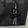 Yogodlns  PU Leather Little Bear Woven Rope Backpack Pendant Decoration Fashion DIY Keychain Bag Accessories