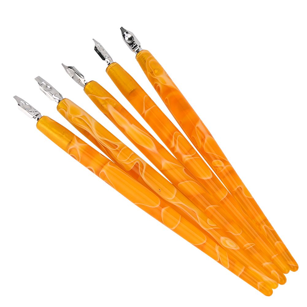 5 Pezzi Bella Penna Acrilica Pennino Rotondo Strumento per Disegno Artistico a Fumetti Accessori Forniture