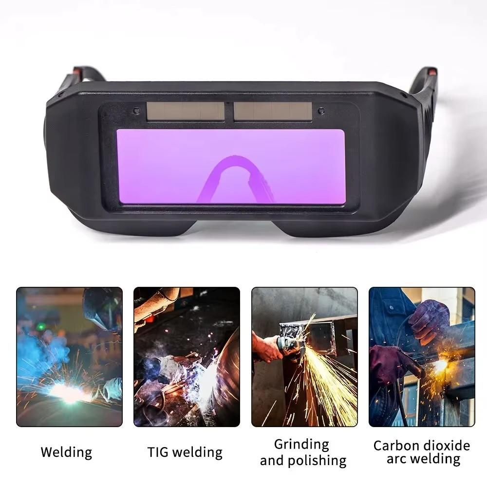 Occhiali da saldatura oscuranti automatici, cambio luce, occhiali protettivi anti-occhi con oscuramento automatico per maschere da saldatura, accessori per occhiali
