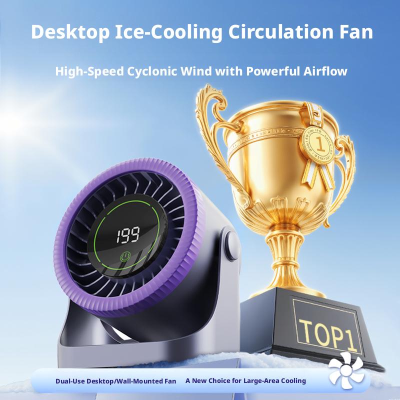 199 Speed Adjustable Desktop Circulation Fan Turbo Vortex Cooling Fan Wide Angle Quiet Desk Air Cooler For Home Office Bedroom
