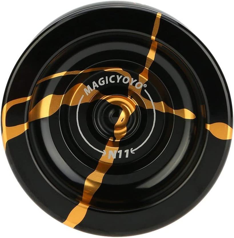 MagicYoYo New Design N11 Alloy Aluminum Professional Yo-yo Unresponsive YoYo Ball (Black With Golden) by MAGICYOYO