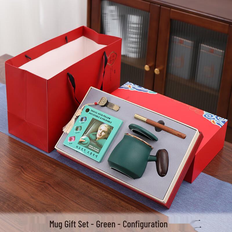 Ceramic Tea Infuser Mug & Business Notebook Gift Set