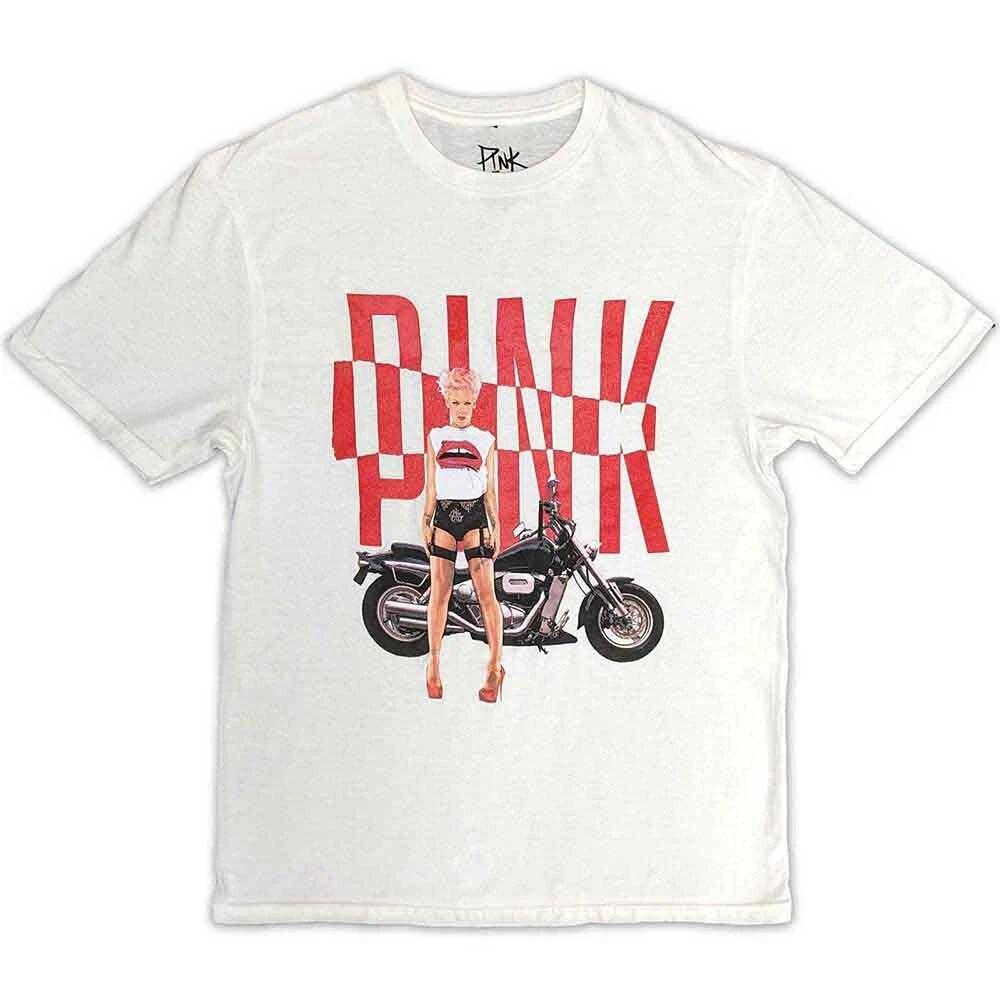 Pink Unisex T-Shirt: Motorbike (Large) 2XL