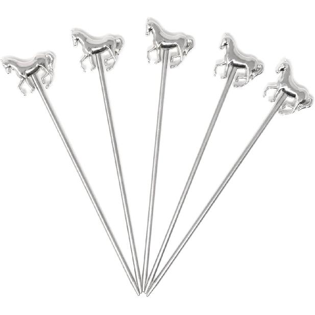 Honbay 5PCS Reble Stainless Steel Cocktail Picks Fruit Food Hamburger Toothpicks Cupcake Toppers Sandwich Appetizer Decorative Skewers Drink Garnish
