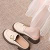 Leather Bag Head Half Slippers Women's 2025 New Versatile Casual Lazy One-pedal Doudou Shoes Thick Heel Half Shoes Women
