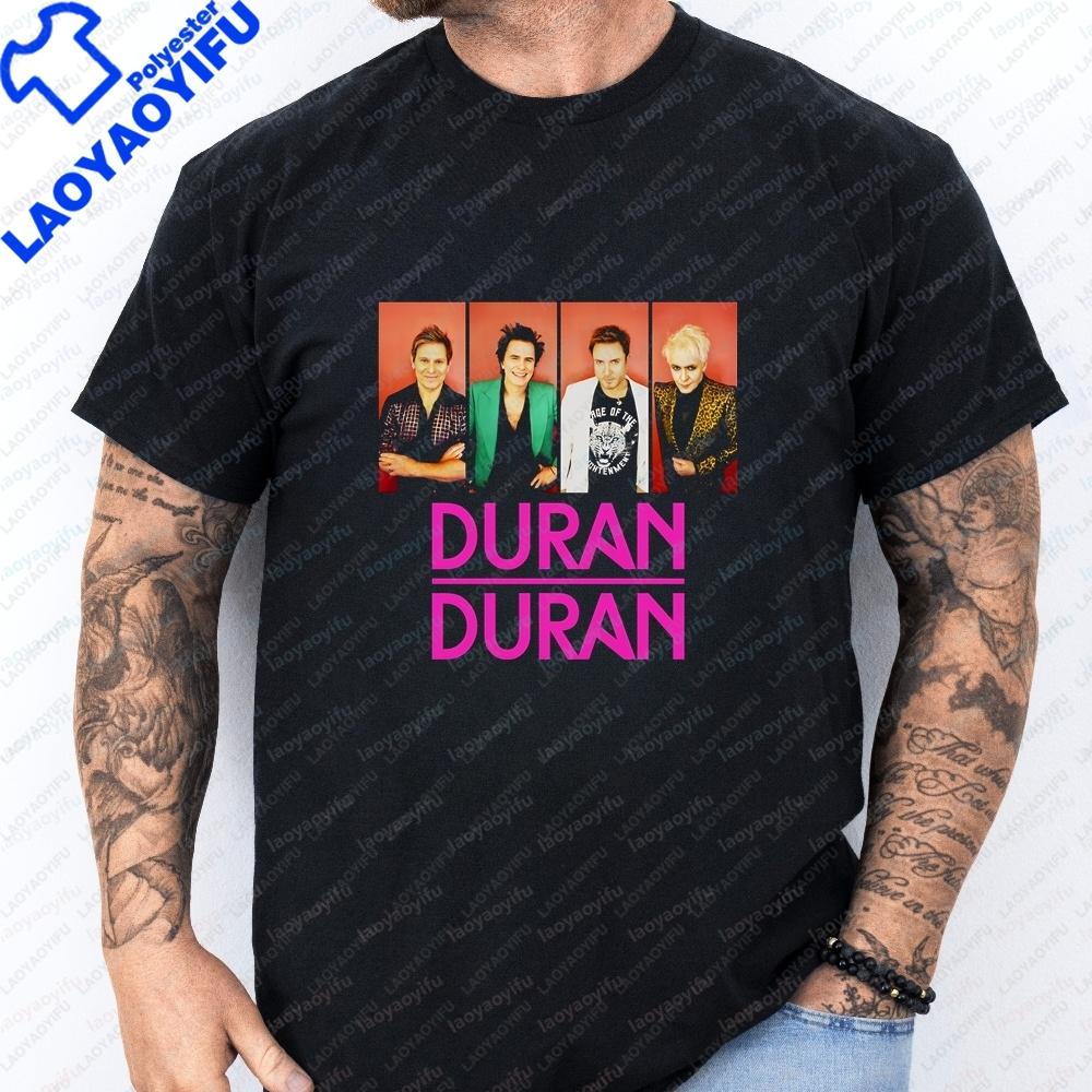 Retro Duran Duran Print Tshirt Unisex Streetwear Shortsleeved Shirt Suitable for Both Unisex and Unisex Large Size