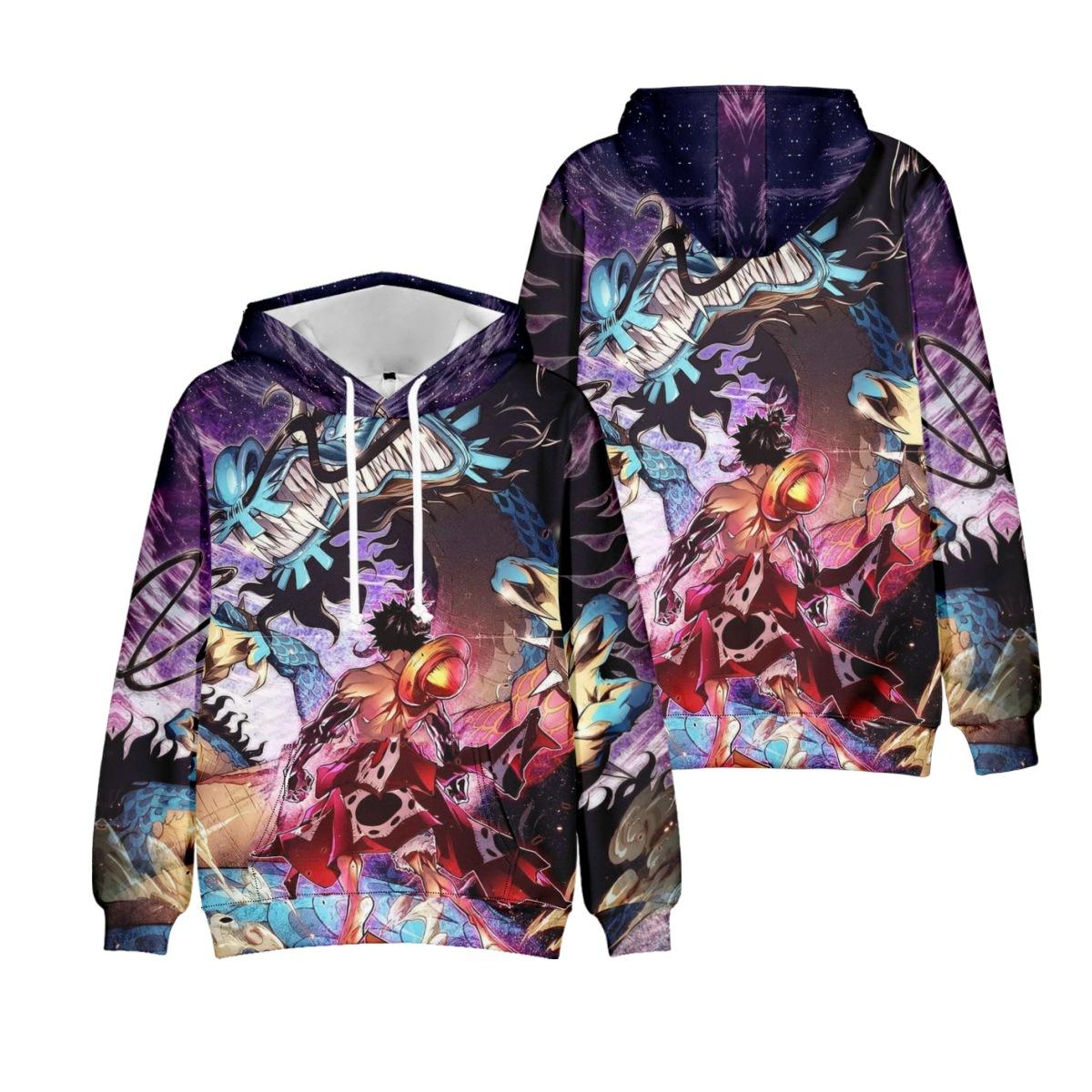 

Мужская женская толстовка с капюшоном ONE PIECE с рисунком Monkey D. Luffy Streetwear Harajuku Повседневные толстовки с капюшоном и принтом M фиолетовый