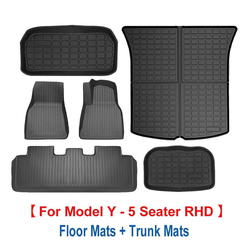 For Tesla Model Y 7 Seater and Model Y 5 Seat All Weather TPE Waterproof Anti-Slip Floor Mat Cargo Liner 2020-2023 Accessories