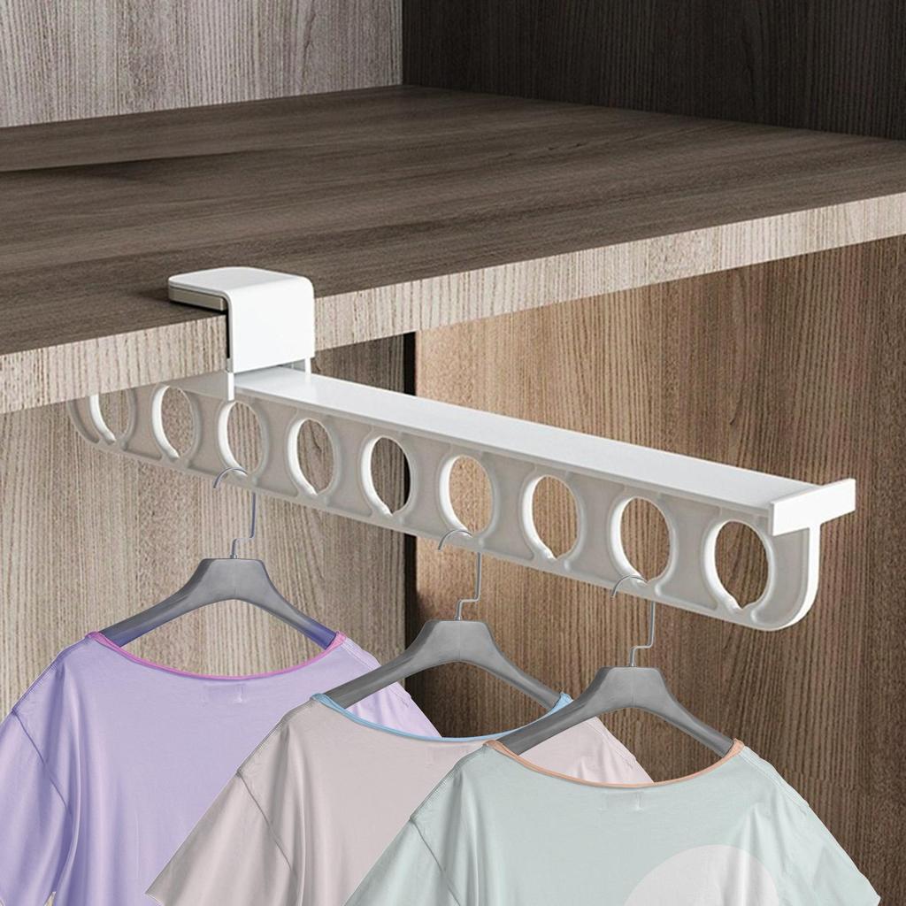 Retractable Wardrobe Rail Clothes Hanger Towel Coat Rack Closet Cabinet Storage Organizer Pull Out Hanging Closet Organizer Rack
