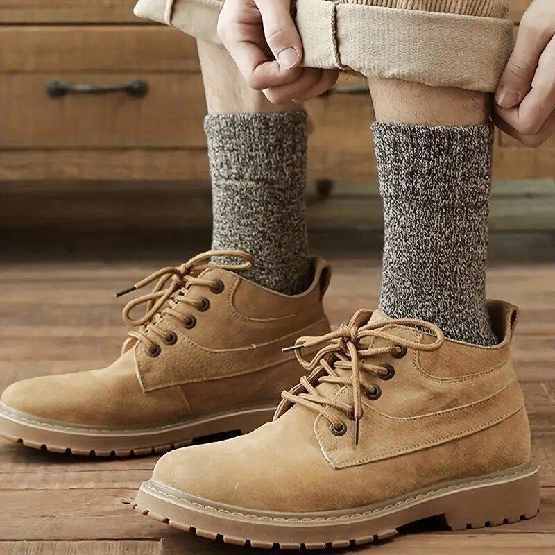 3 Pairs Winter Warm Thick Towel Bottom Man Socks Wool Male Socks Slipper Socks Merino Wool Socks Against Cold Snow Socks