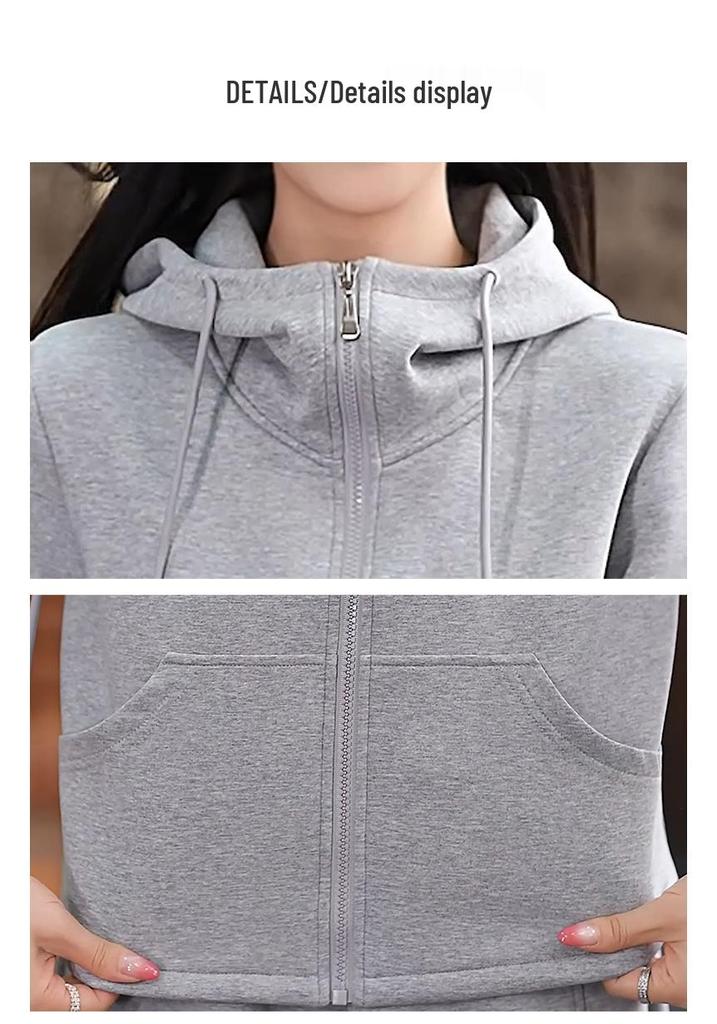 Women's Sporty Elegant Solid Color Hoodie Set - Spring/Autumn 2026 Collection