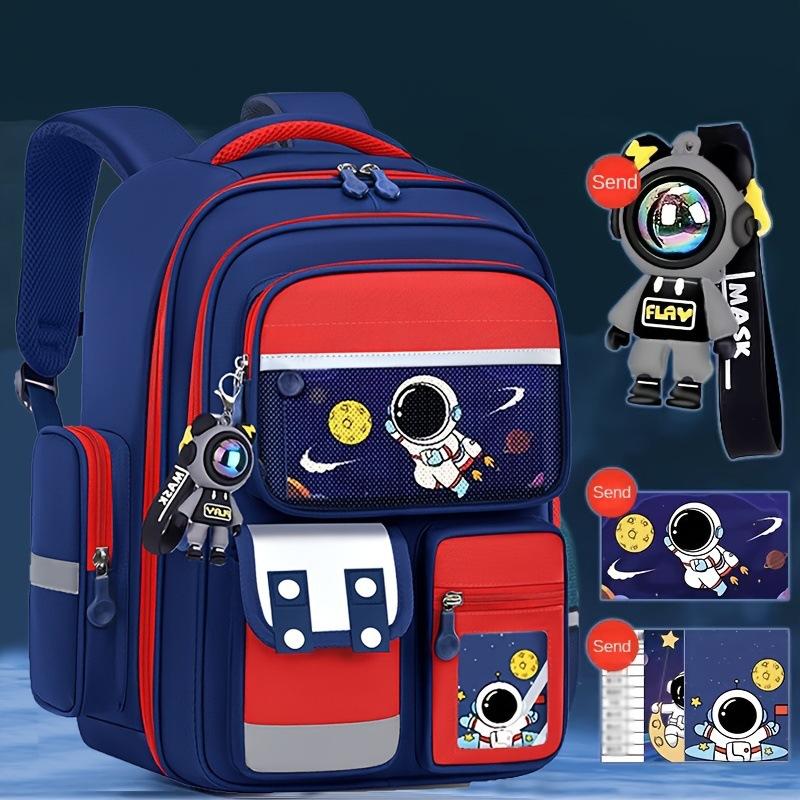 Astronaut Children S School Bag Boys Grade 1 To 6 Elementary School Students Burden Reduction Ridge Backpack suitable for grades 3-6