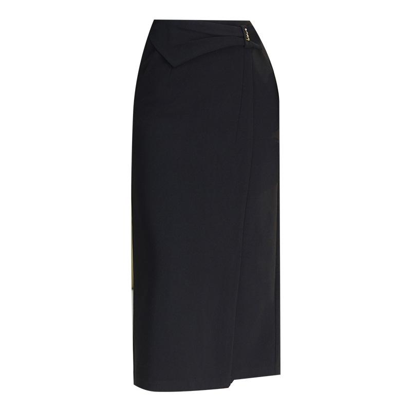 Women's High-Waisted Slit Pencil Skirt - Autumn Slim Fit Fashionable Drape Style