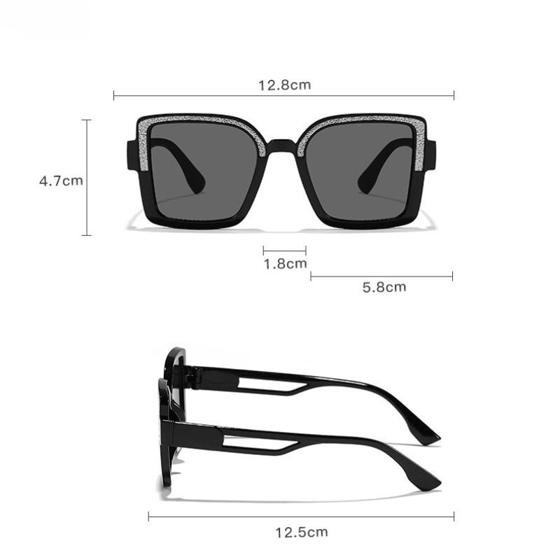 Non-polarized Fashion Square Frame Cute Animal Cartoon Sunglasses Men Women    Retro Fine Glitter Frame Outdoor Sunscreen Eyeglasses