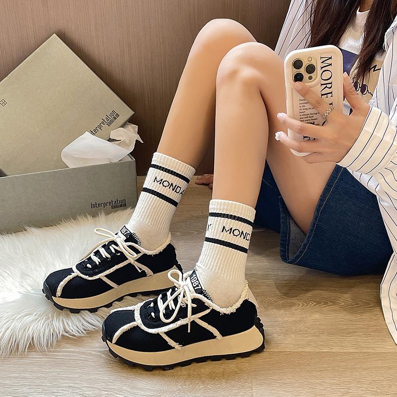 

Обувь Forrest Gump Daddy Canvas Platform Универсальные спортивные кроссовки для бега и серфинга Tide 39 чёрный