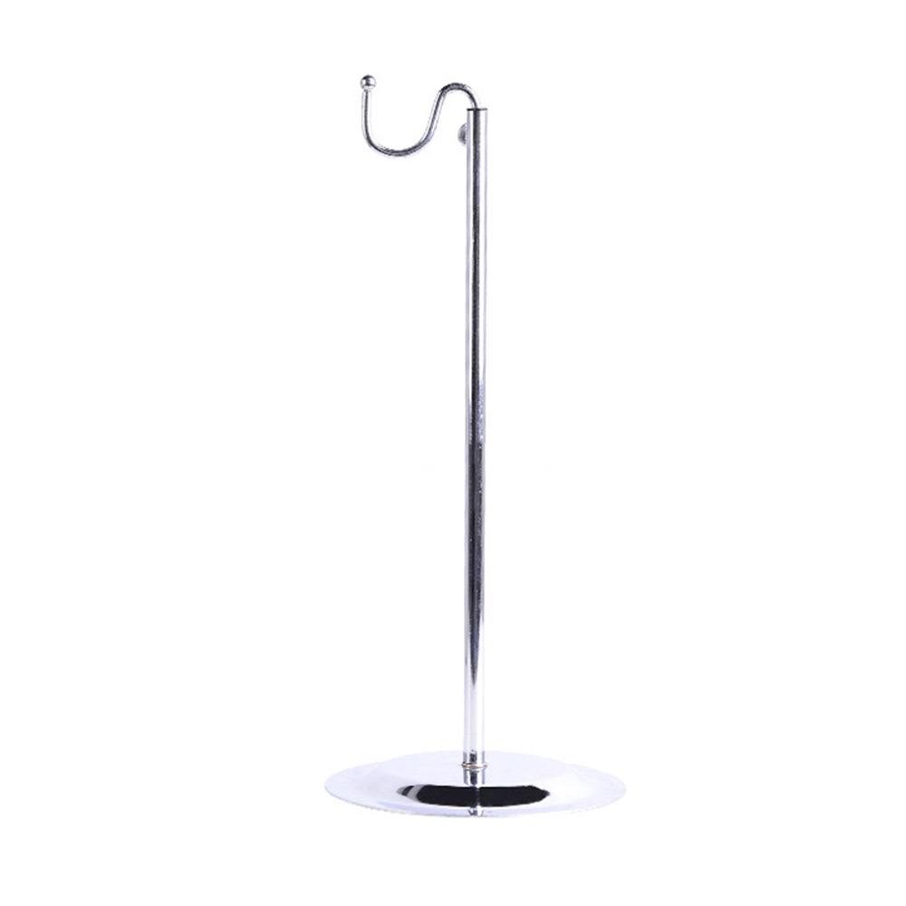 

Stainless Steel Bag Clothing Show Shelf Adjustable Polished Metal Display Risers Silver Wallet Holder Stand