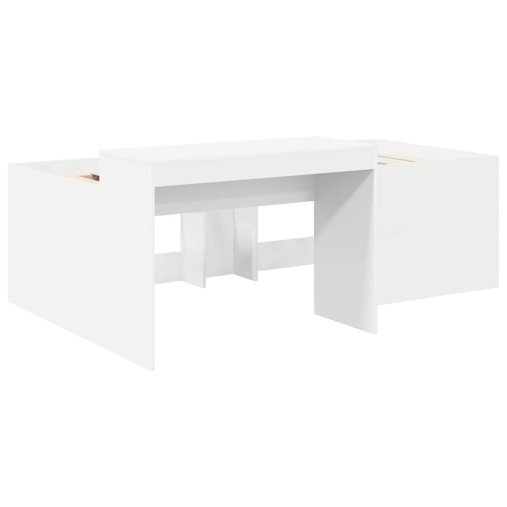 High Bed with Desk for Kids White 80 x 200 cm
