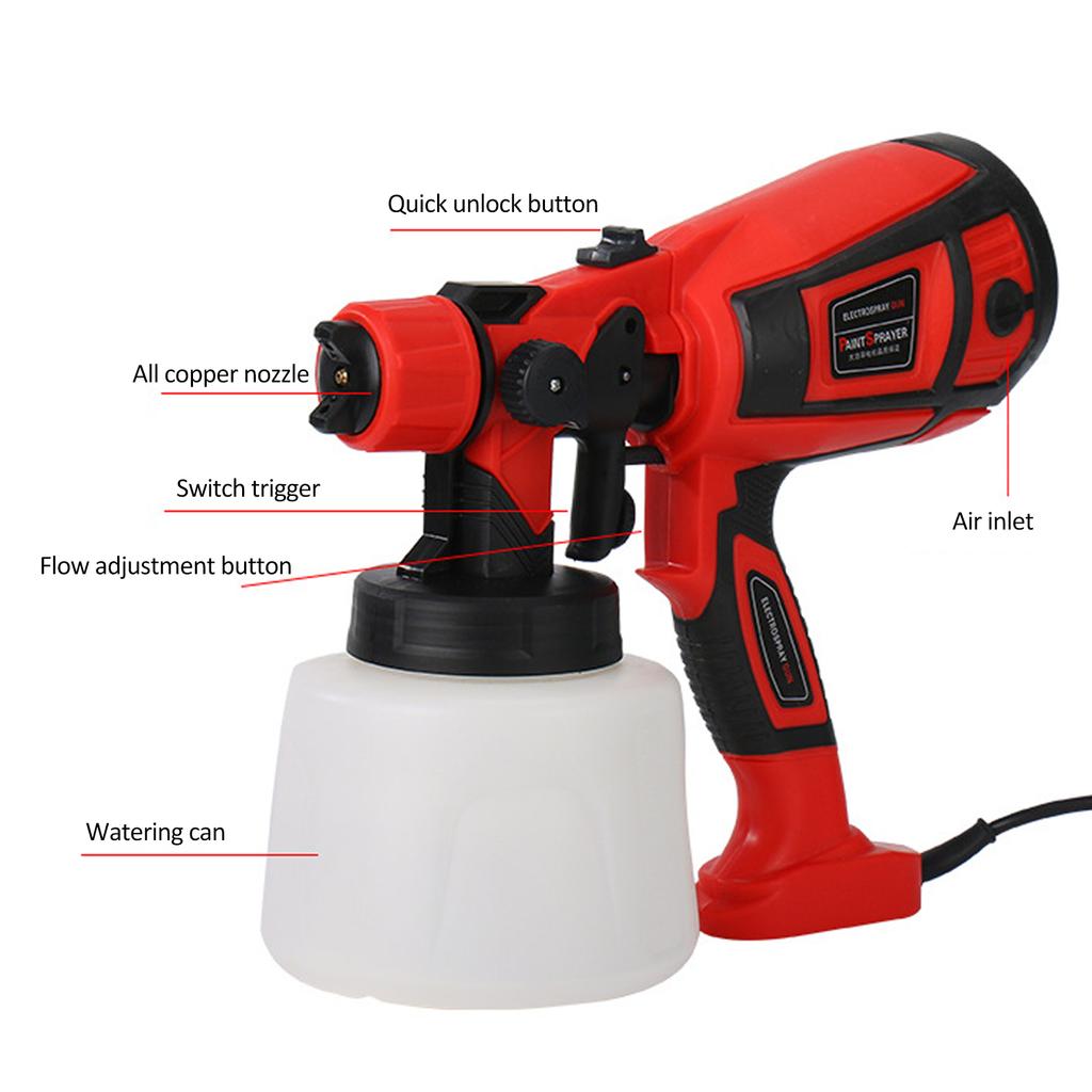 Paint Sprayer, 650W HVLP Electric Spray Paint 1400ml Container with 6 Copper Nozzles 3 Spraying Effects for Indoor and Outdoor Furniture, Fences,