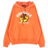 Oversized Drop Shoulder Chuckle Bear Hoodie_Coral