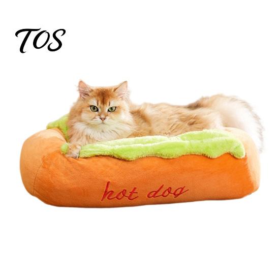 Breathable Pet Sleeping Pad Hot Dog Bed, Removable Washable Mat, Cozy Plush Nest Indoor Cat Bed Cute for Small Dogs Cats Use House Dachshunds
