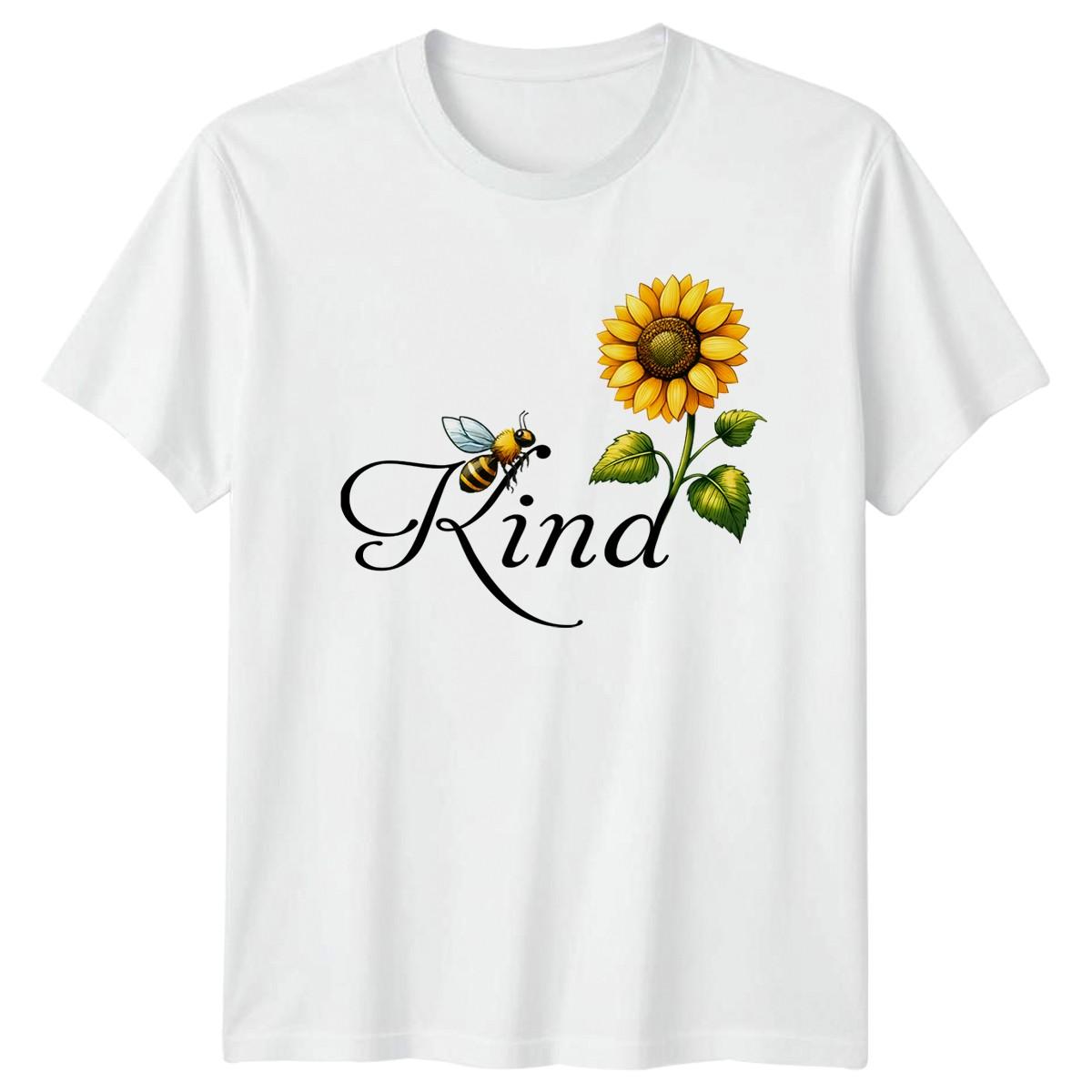 Kind T-Shirt Bee Sunflower Floral Nature Inspirational Birthday Gift XXXXL