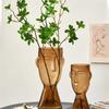 Unique Creative Face-Shaped Glass Vase,Ins-Style Decor for Showrooms & Living Rooms,Chic Home Ornament for Flower Arrangement
