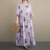 DIMANAF New 2026 Summer Beach Women Dress Plus Size Vintage Lady Long Dress Loose Oversize Maxi Floral Print Cotton