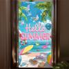 Beach Style Hello Summer Hawaiian Backdrops Cartoon Party Hanging Banner  Summer Celebrations