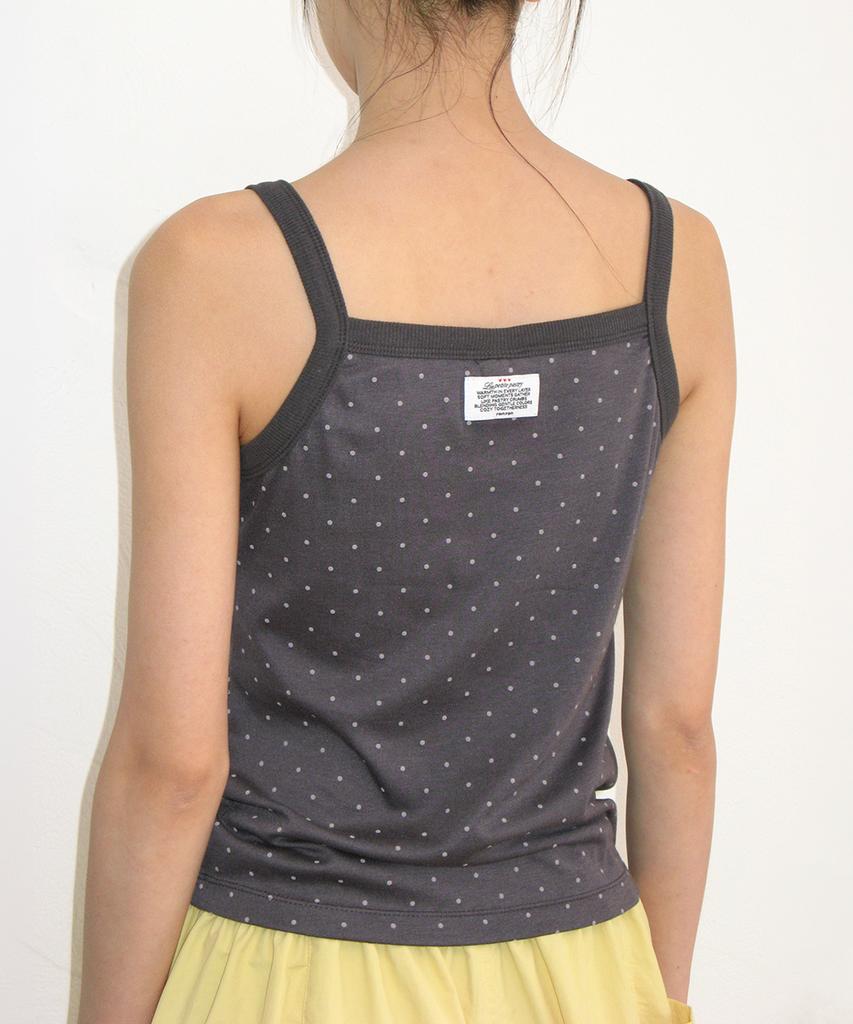 RONRON Pattern Patchwork Button Sleeveless Charcoal